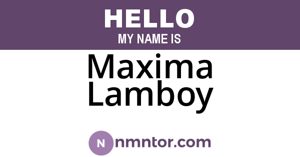 Maxima Lamboy