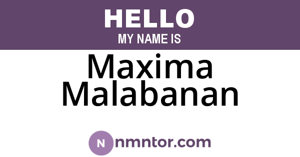 Maxima Malabanan