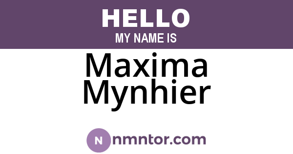 Maxima Mynhier