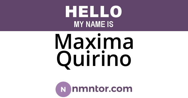 Maxima Quirino