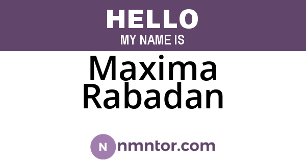 Maxima Rabadan