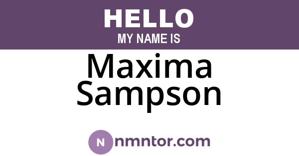 Maxima Sampson