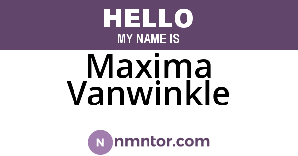 Maxima Vanwinkle