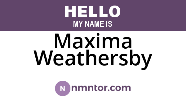 Maxima Weathersby