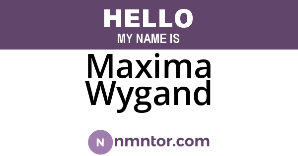 Maxima Wygand