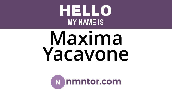 Maxima Yacavone