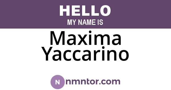 Maxima Yaccarino