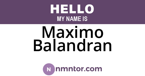 Maximo Balandran