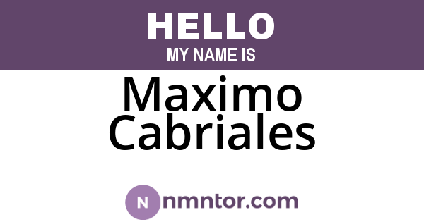 Maximo Cabriales