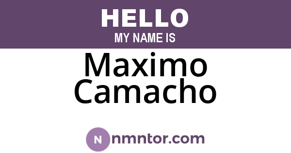 Maximo Camacho