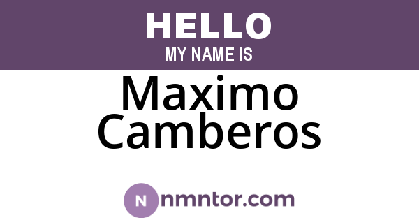 Maximo Camberos