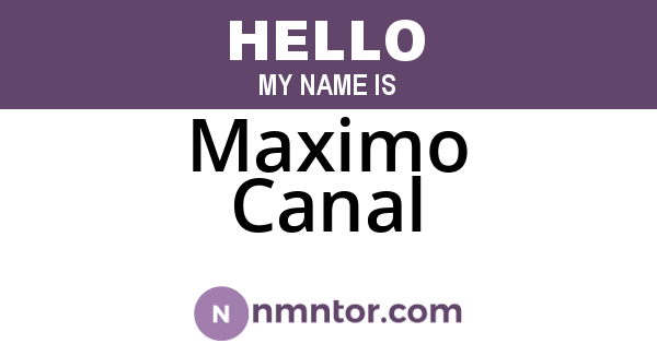 Maximo Canal
