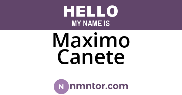 Maximo Canete