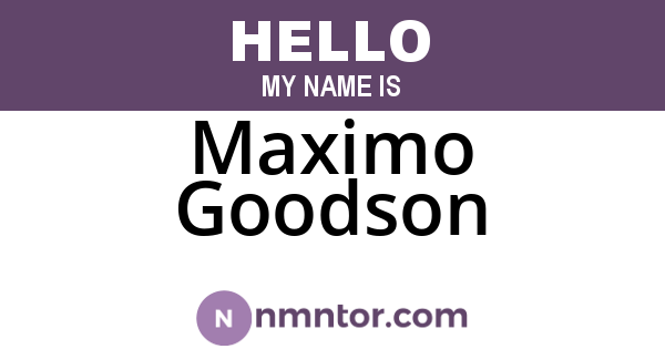 Maximo Goodson