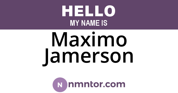 Maximo Jamerson