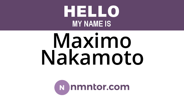 Maximo Nakamoto