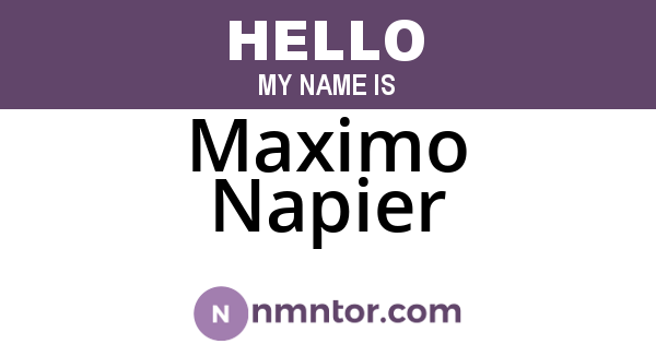 Maximo Napier