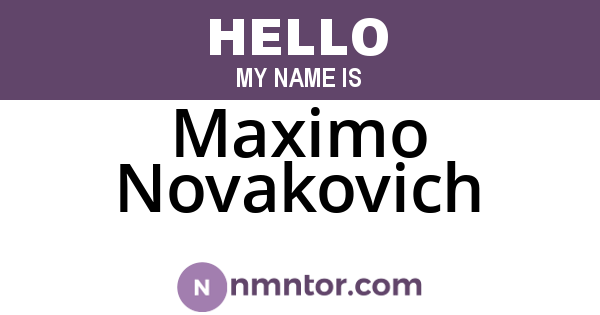 Maximo Novakovich