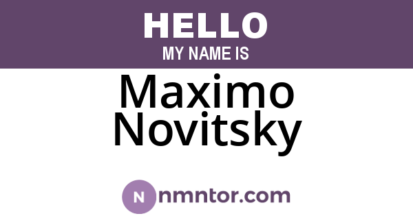Maximo Novitsky