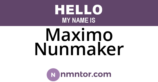 Maximo Nunmaker