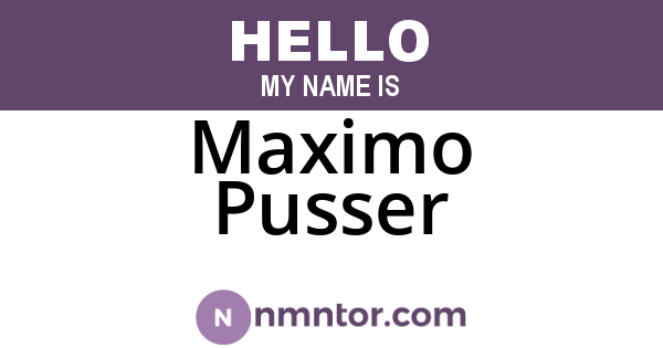 Maximo Pusser