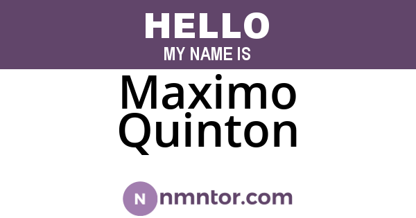Maximo Quinton
