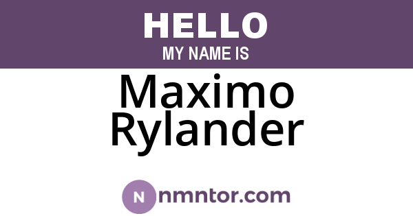 Maximo Rylander