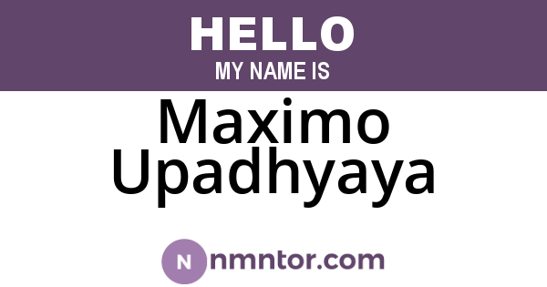 Maximo Upadhyaya