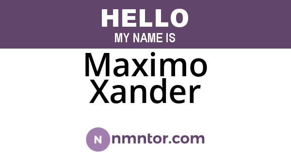 Maximo Xander