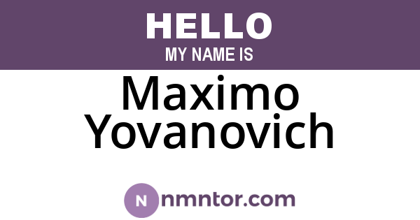 Maximo Yovanovich