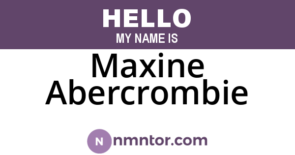 Maxine Abercrombie