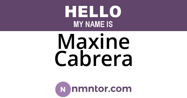 Maxine Cabrera