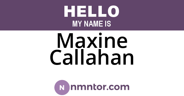 Maxine Callahan