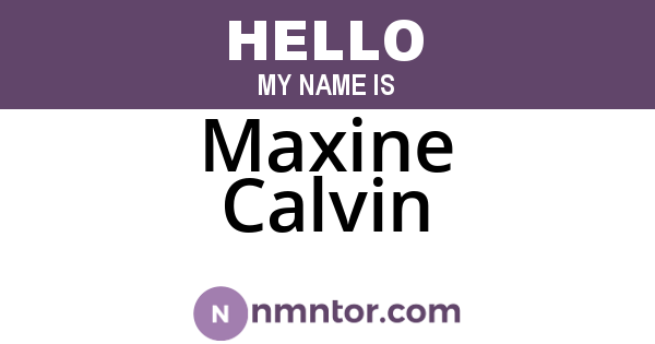 Maxine Calvin