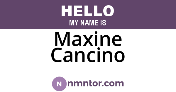 Maxine Cancino
