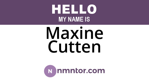 Maxine Cutten