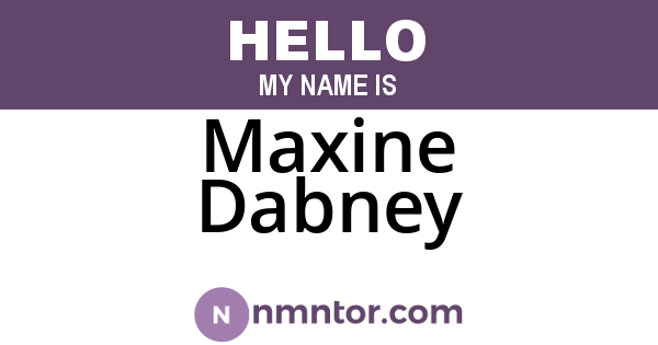 Maxine Dabney