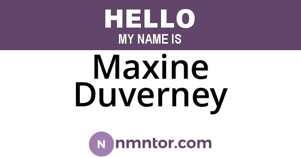 Maxine Duverney