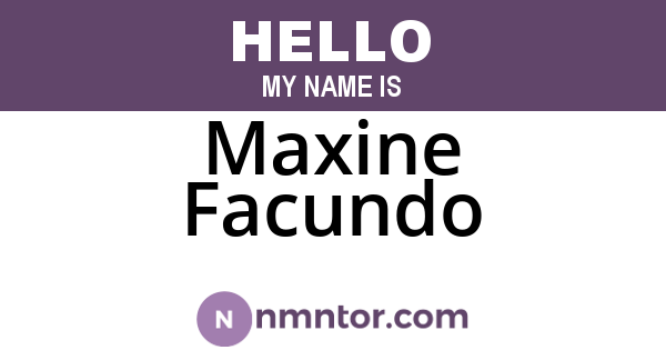 Maxine Facundo