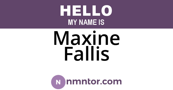 Maxine Fallis