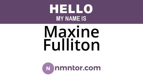 Maxine Fulliton