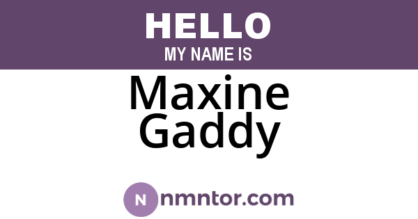 Maxine Gaddy
