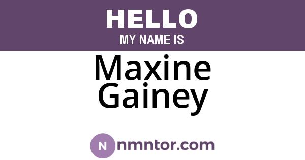 Maxine Gainey