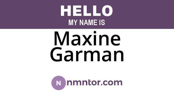 Maxine Garman