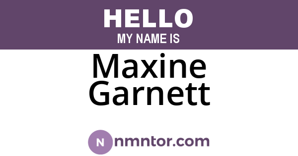 Maxine Garnett