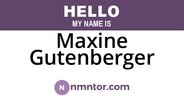 Maxine Gutenberger