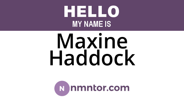 Maxine Haddock