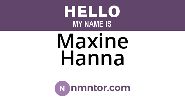 Maxine Hanna