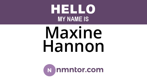 Maxine Hannon
