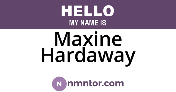 Maxine Hardaway